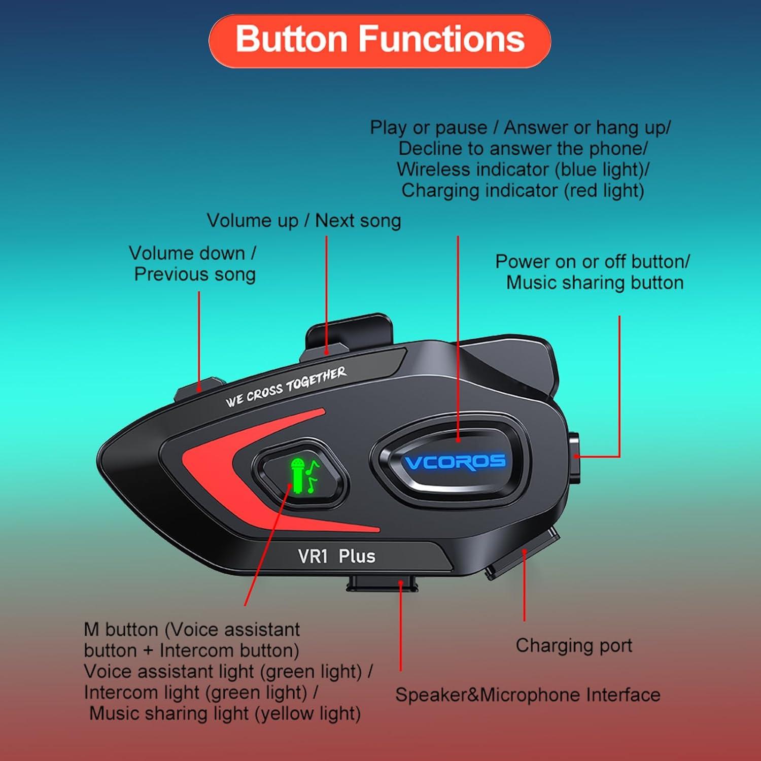 Auricular Intercomunicador VCOROS VR1 Plus Impermeable