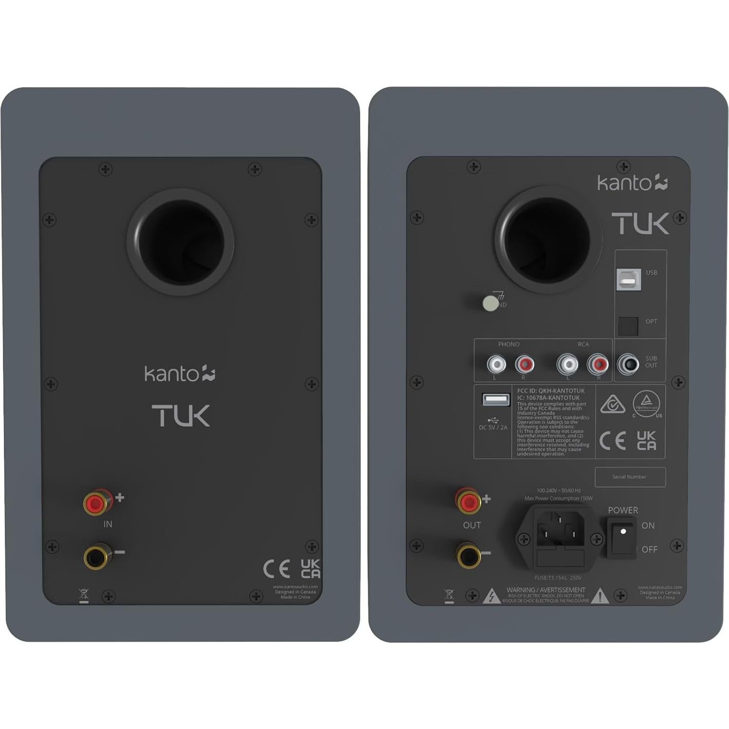 Altavoz Estantería Kanto TUK 5.25" Bluetooth DAC USB Gris Mate