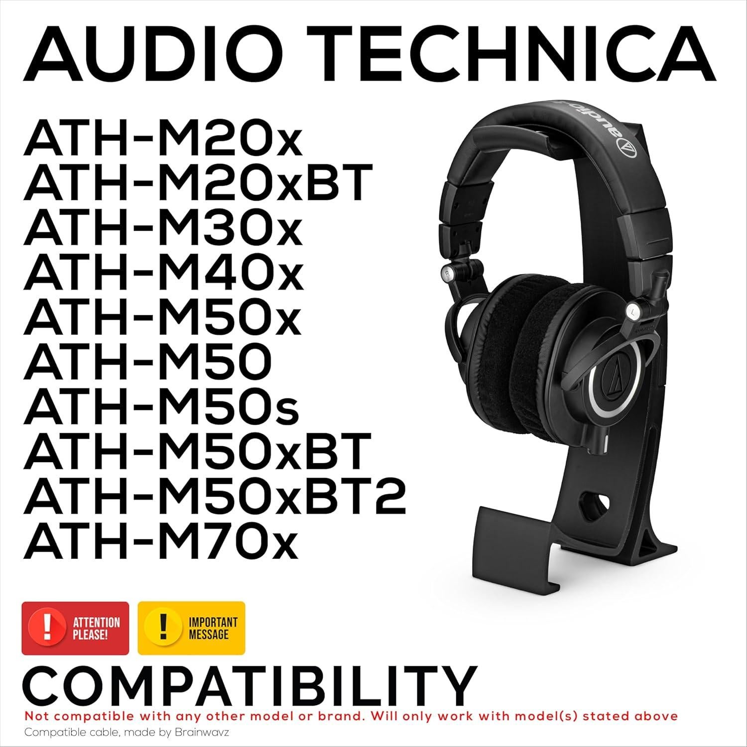 Almohadillas de terciopelo Brainwavz para auriculares Audio Technica