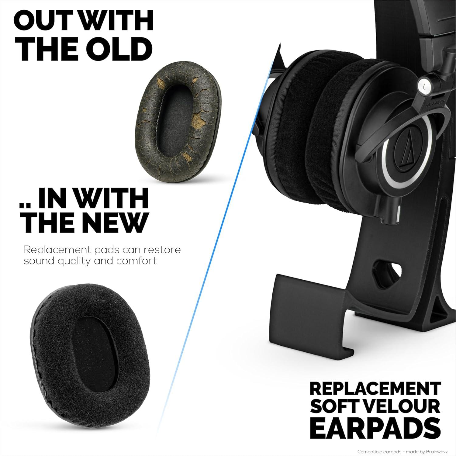 Almohadillas de terciopelo Brainwavz para auriculares Audio Technica