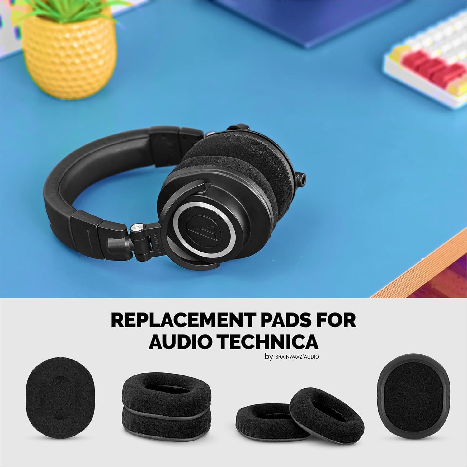 Almohadillas de terciopelo Brainwavz para auriculares Audio Technica