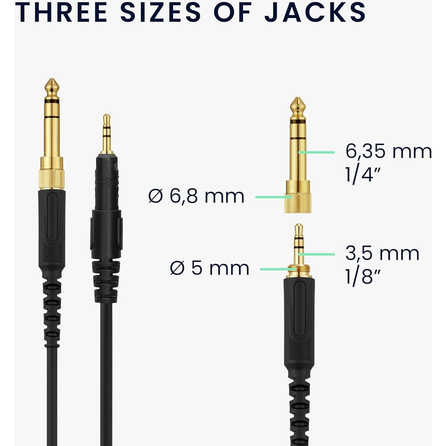Cable de Auriculares 100cm kwmobile para AudioTechnica ATH-M50X/M40X/M60X/M70X