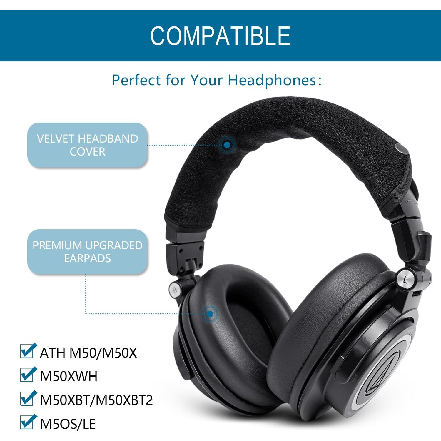 Almohadillas de Repuesto GEVO para Auriculares Audio Technica ATH M50