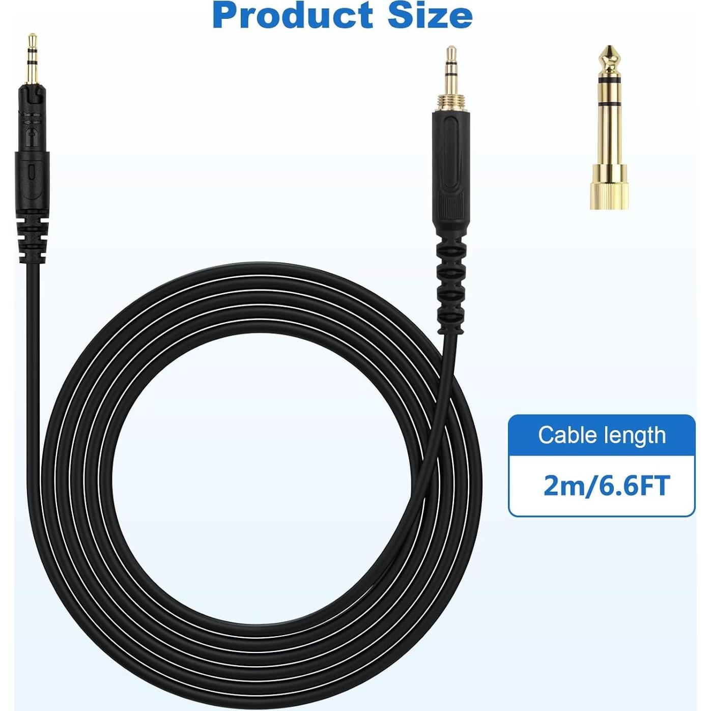 Cable Aux Reemplazo 2m Puiixur para Audio Technica ATH-M50x