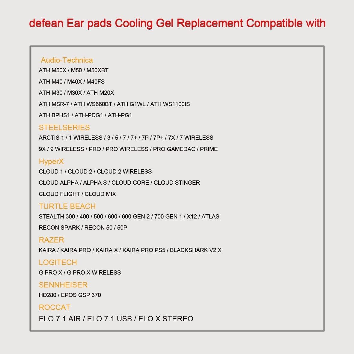 Almohadillas de Gel Refrigerante para Auriculares ATH M50X y más