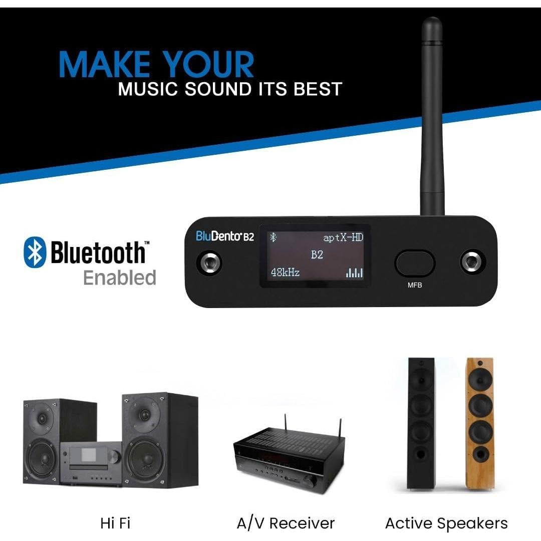 Receptor Bluetooth Hi-Fi BluDento B2 con DAC ESS y Pantalla OLED