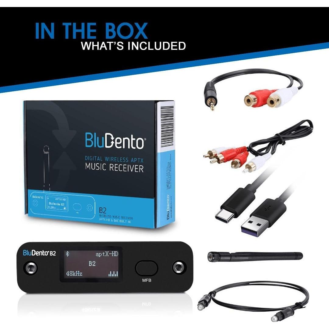 Receptor Bluetooth Hi-Fi BluDento B2 con DAC ESS y Pantalla OLED