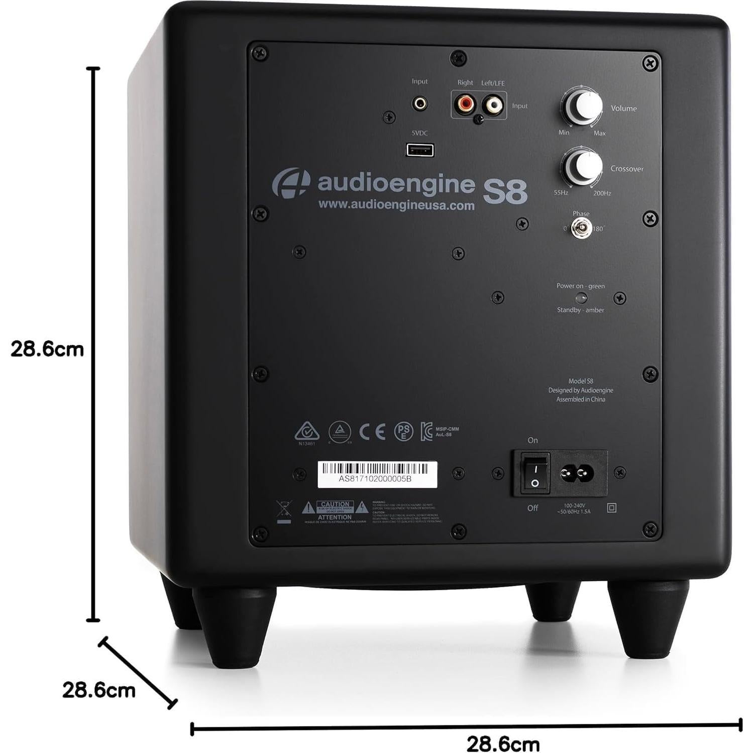 Subwoofer Audioengine S8 250W 8" Con Cable Negro