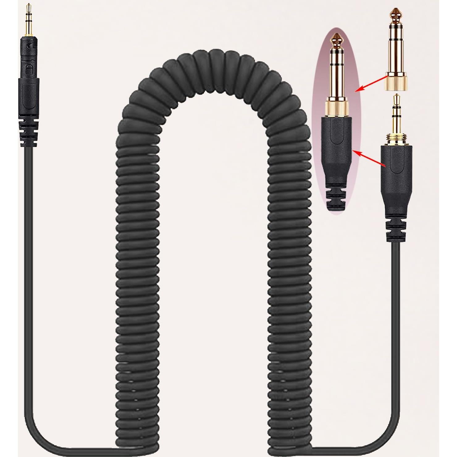 Cable AUX en espiral Fezzlo 1.3m a 4.5m para Audio-Technica