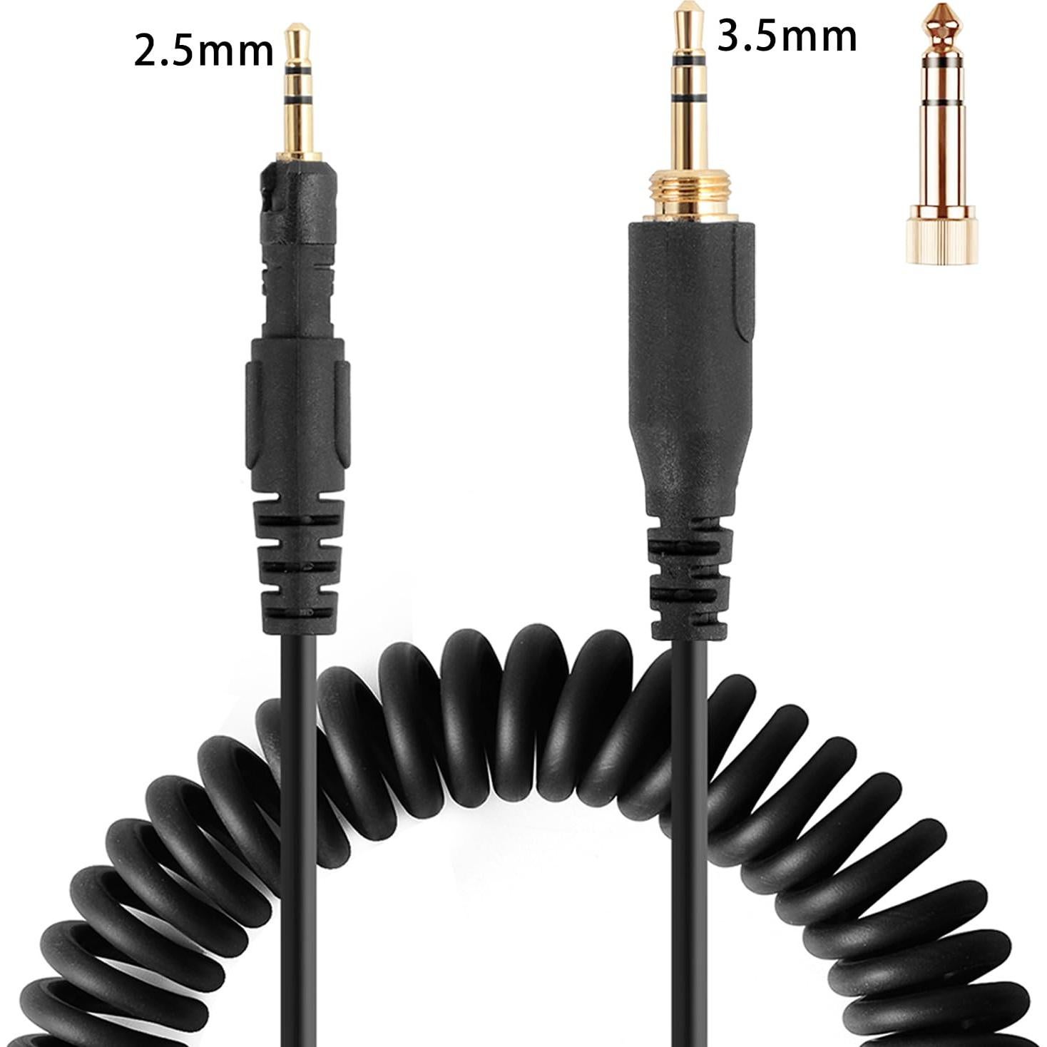 Cable AUX en espiral Fezzlo 1.3m a 4.5m para Audio-Technica