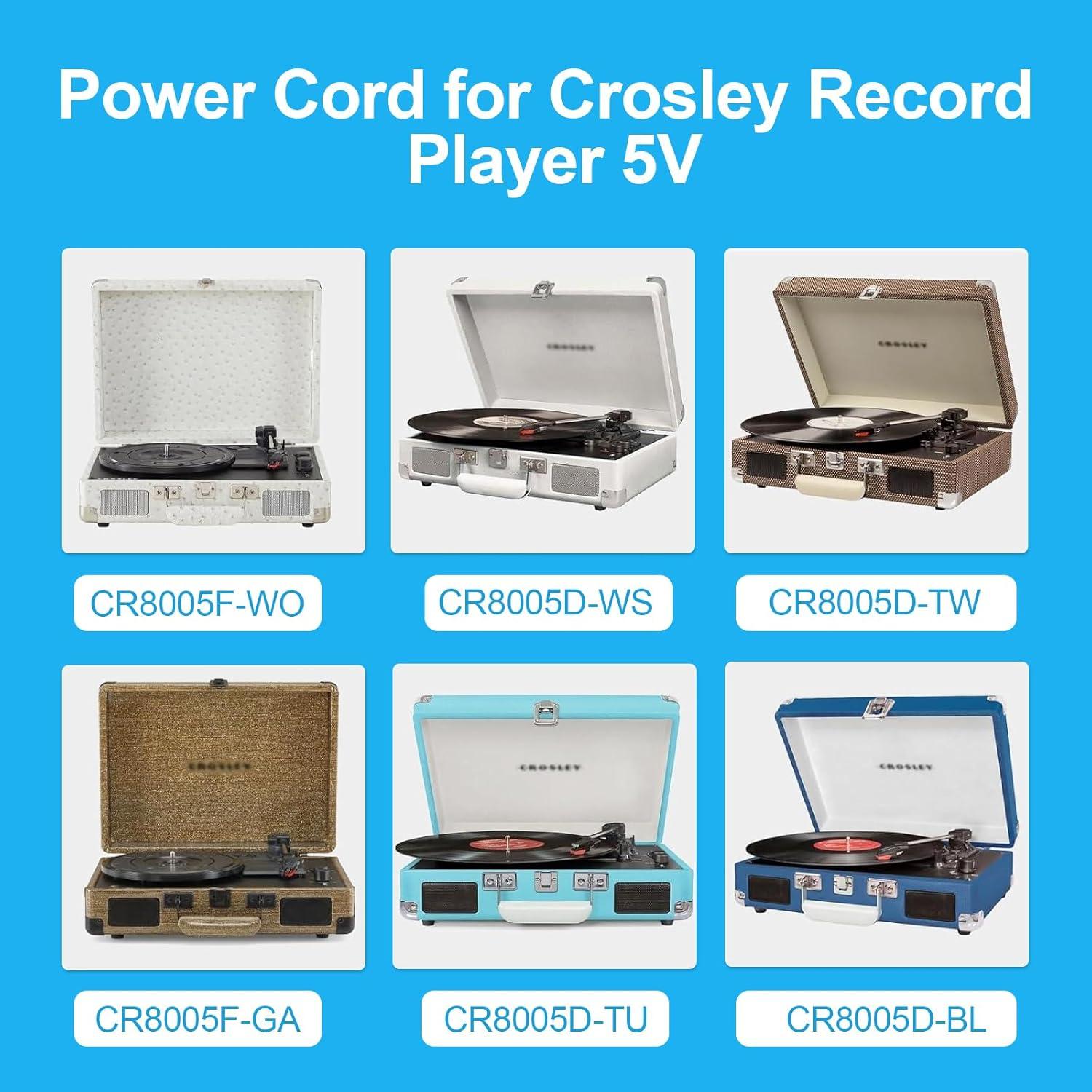 Cable de Alimentación 5V 3A para Tocadiscos Crosley Cruiser Plus