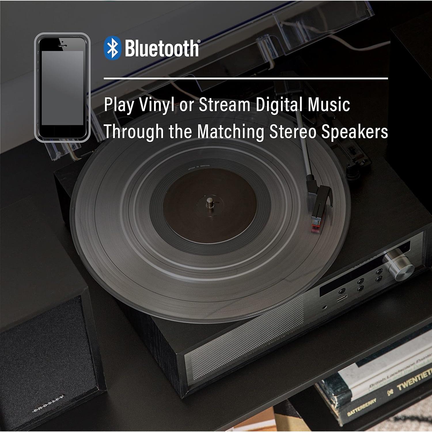 Tocadiscos Bluetooth Crosley CR7022A-BK 3 Velocidades FM Negro