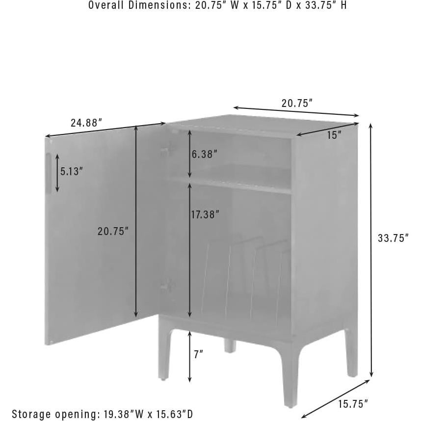 Soporte para Tocadiscos Crosley Asher con Almacenamiento para 75 Discos