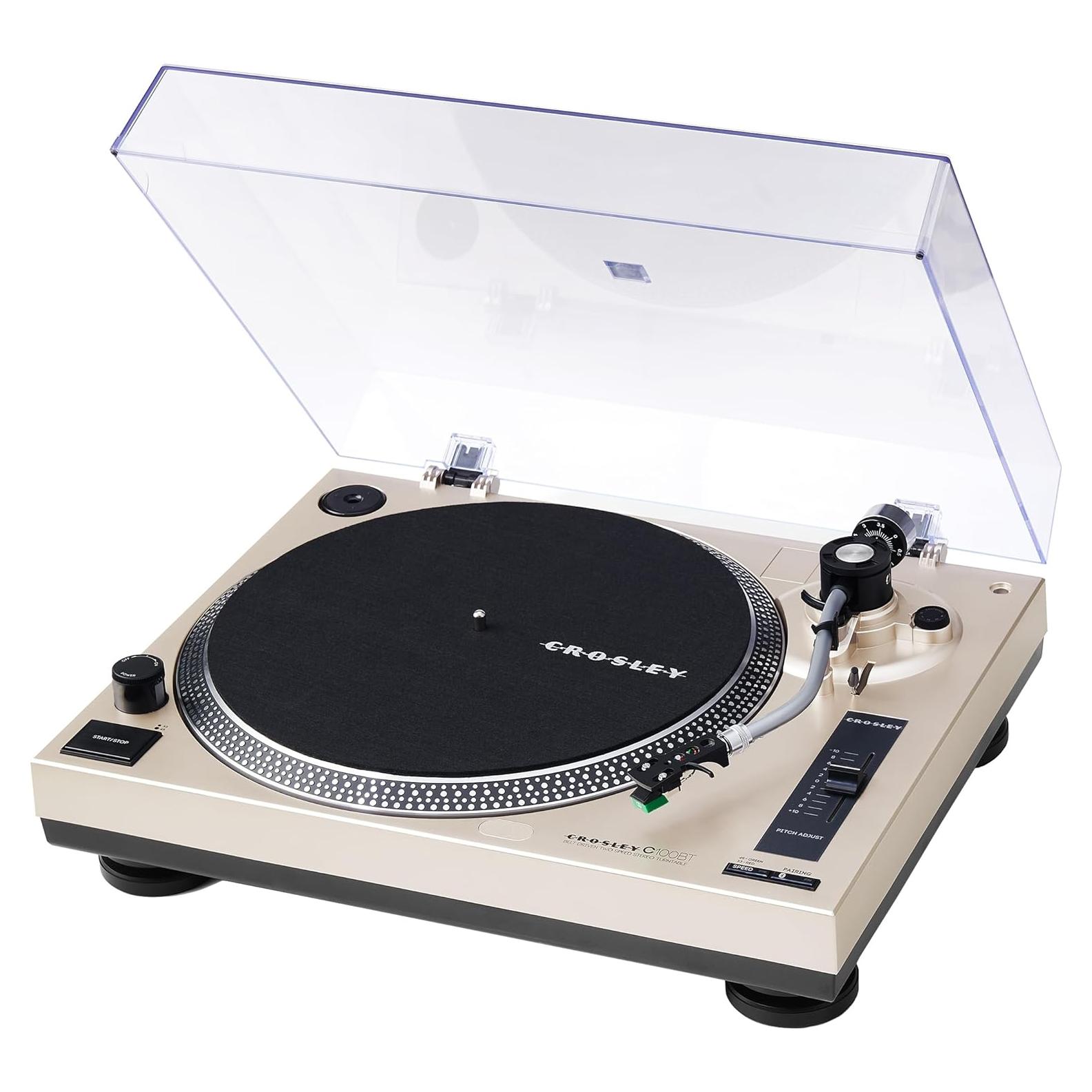 Tocadiscos Bluetooth Crosley C100BT-CP con Contrapeso Ajustable