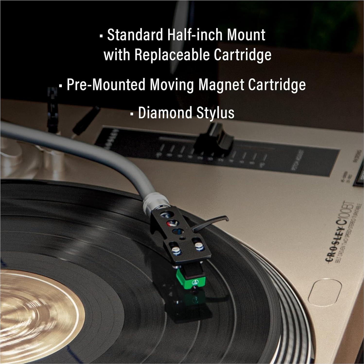 Tocadiscos Bluetooth Crosley C100BT-CP con Contrapeso Ajustable