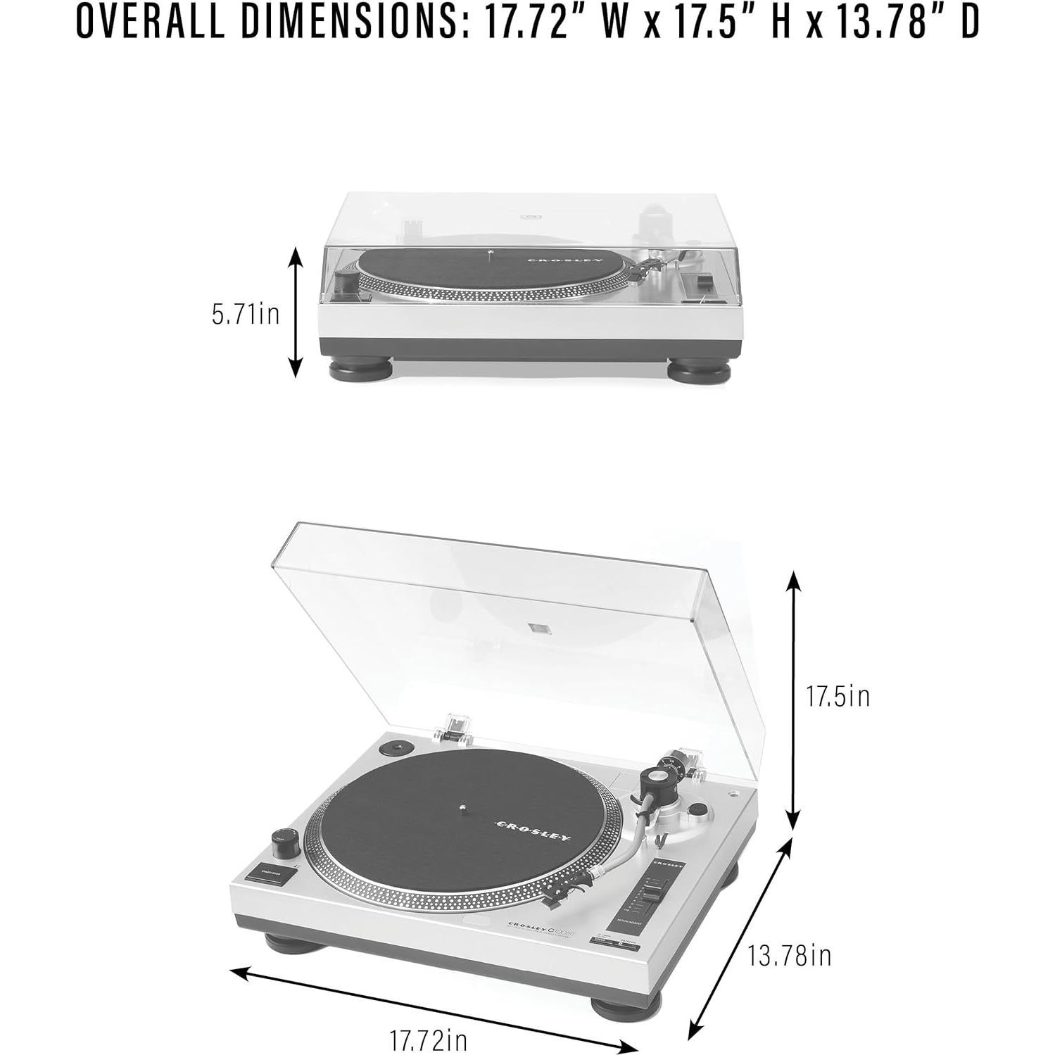 Tocadiscos Bluetooth Crosley C100BT-CP con Contrapeso Ajustable