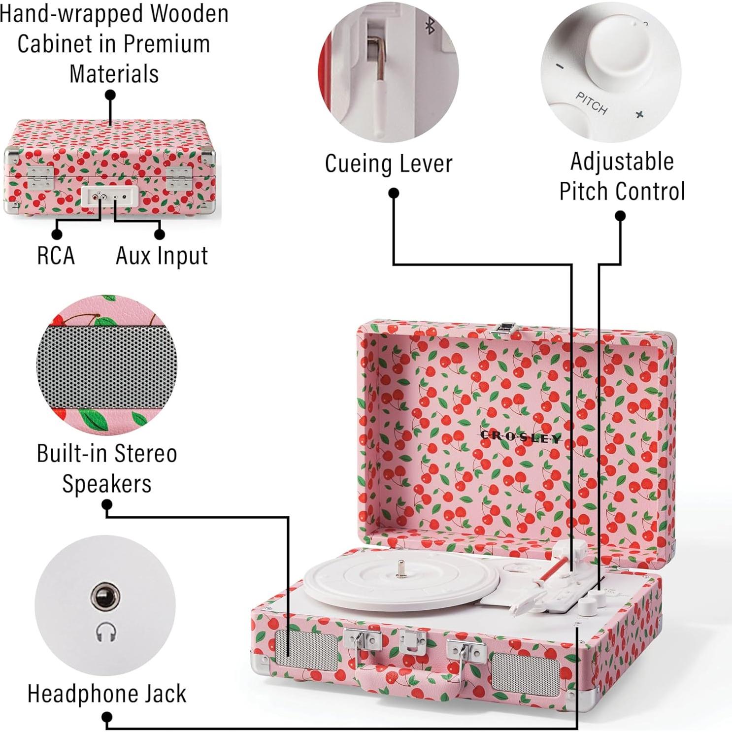 Reproductor de Vinilo Crosley CR8005F-RC Bluetooth 3 Velocidades