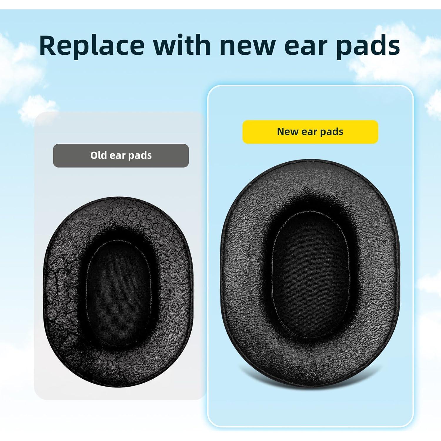 Almohadillas de Reemplazo MusiDianTang para Auriculares Audio Technica M50X M40X M30X MSR7 - Cuero Suave y Espuma de Memoria