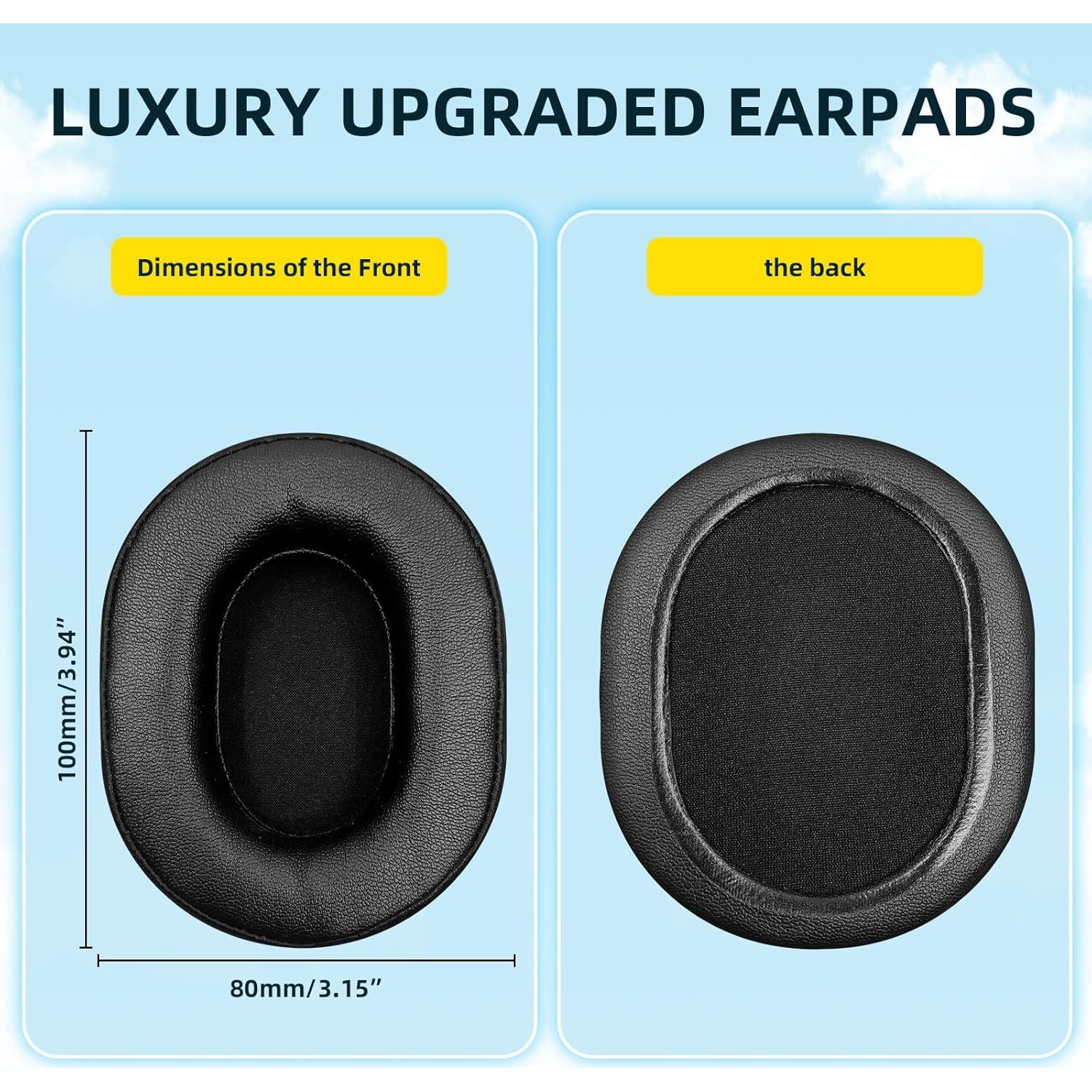 Almohadillas de Reemplazo MusiDianTang para Auriculares Audio Technica M50X M40X M30X MSR7 - Cuero Suave y Espuma de Memoria