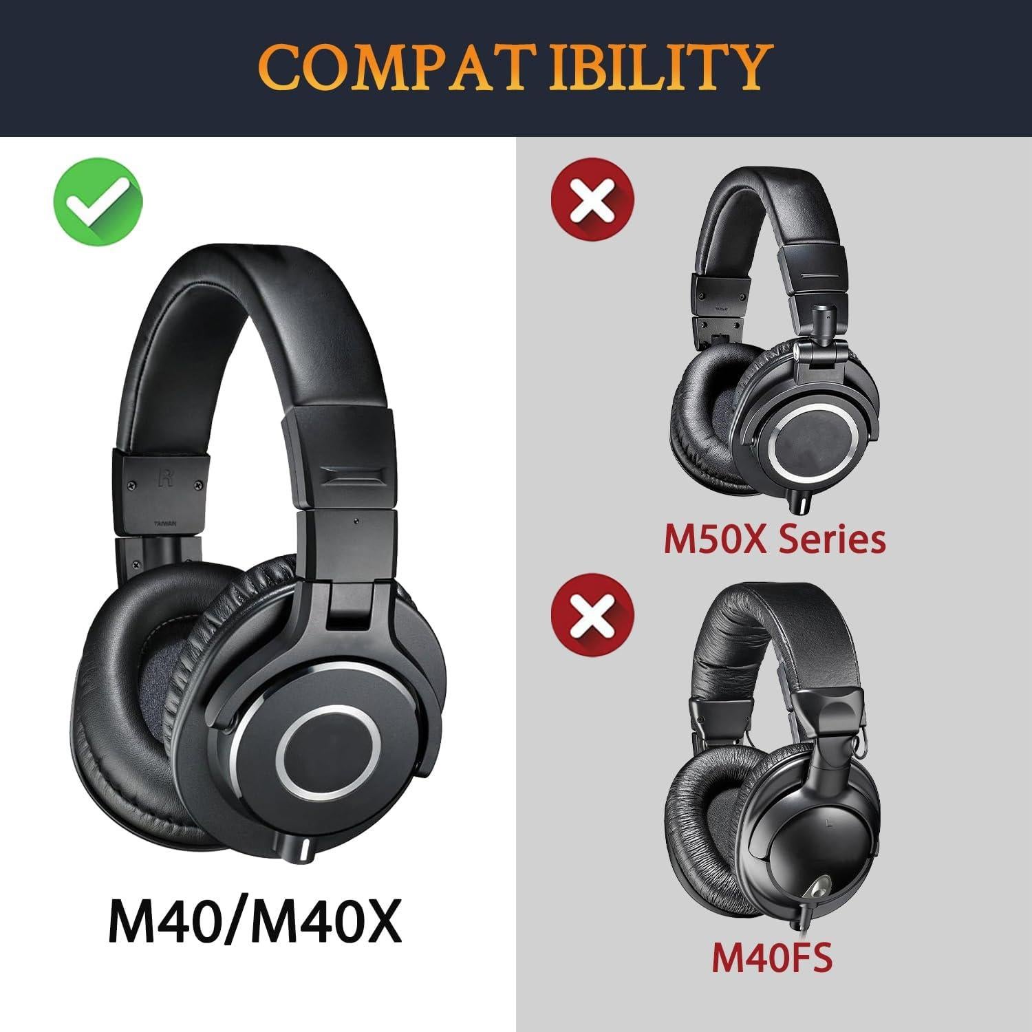 Funda de diadema SOULWIT para auriculares Audio Technica ATH M40/M40X - Café