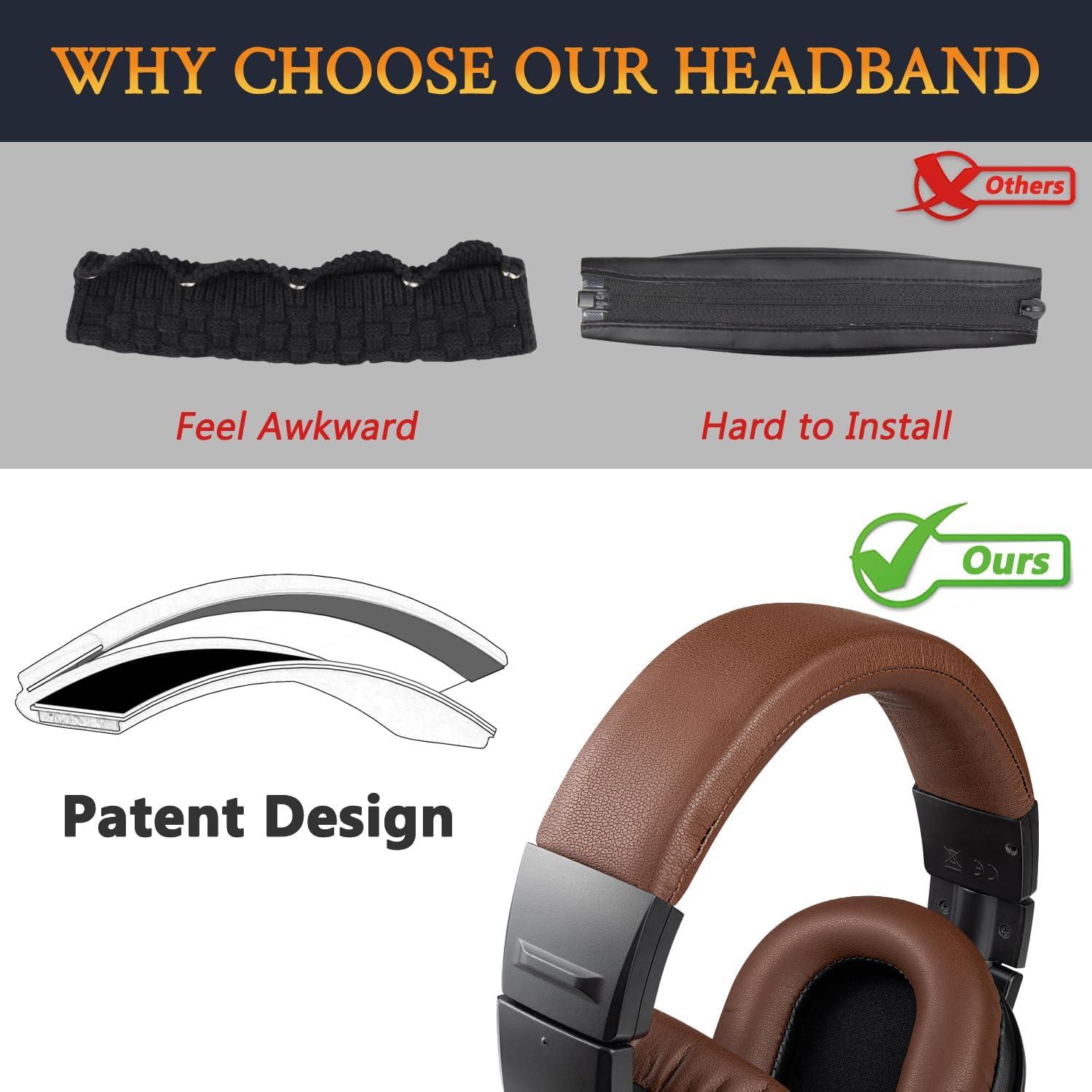 Funda de diadema SOULWIT para auriculares Audio Technica ATH M40/M40X - Café