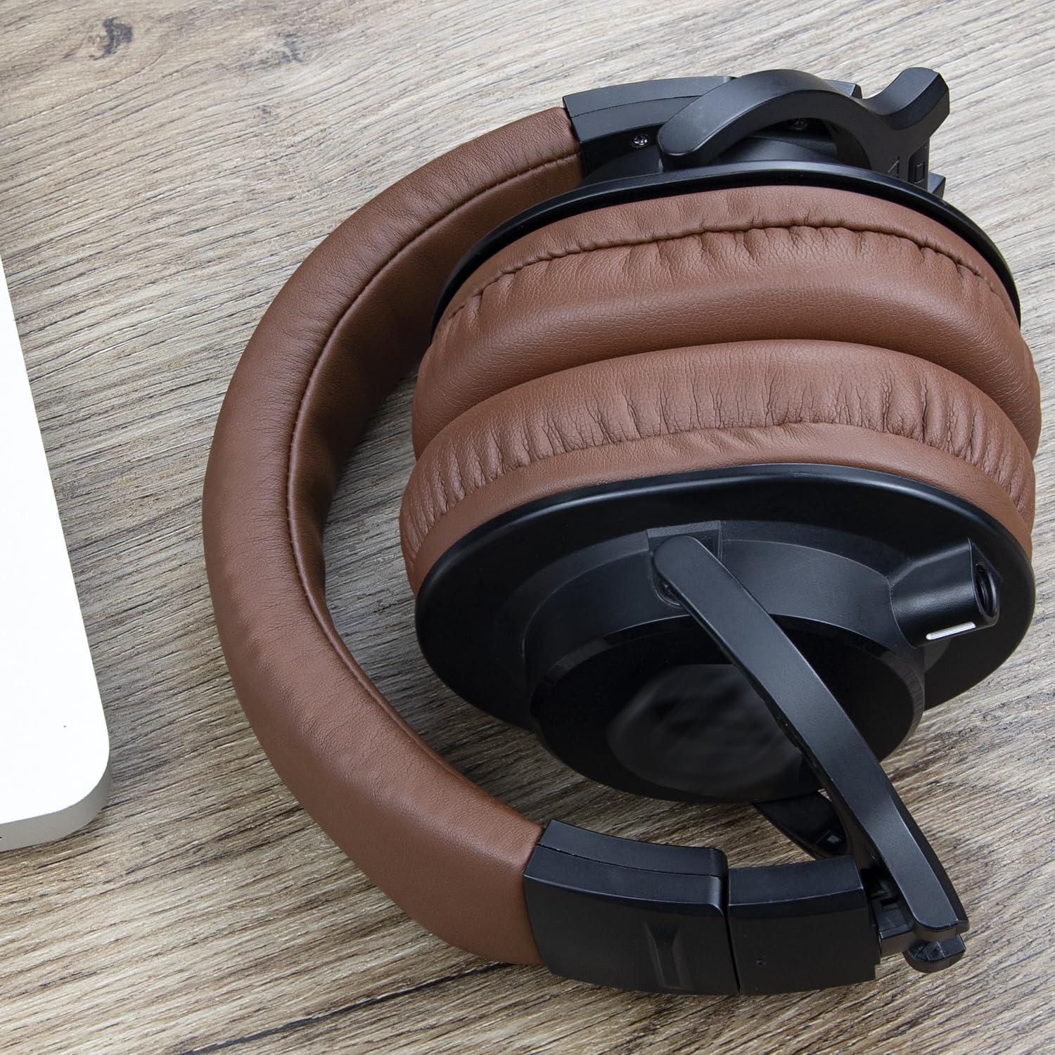 Funda de diadema SOULWIT para auriculares Audio Technica ATH M40/M40X - Café