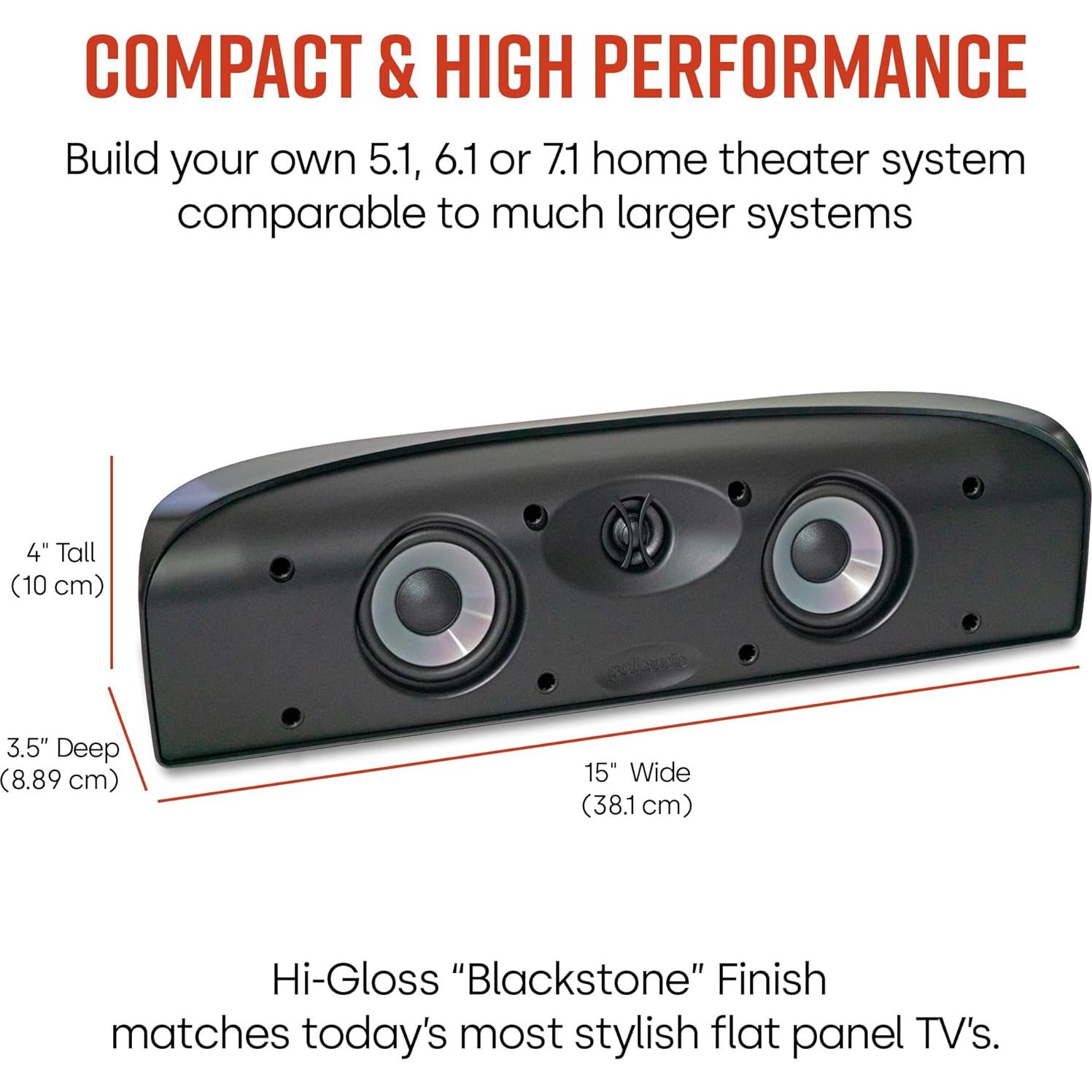 Altavoz Central Polk Audio TL1, 2.5" para Cine en Casa