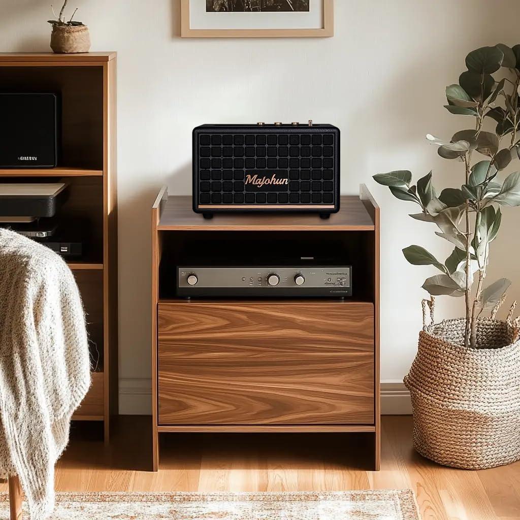 Altavoz Bluetooth Majohun 100W Inalámbrico de Madera Negro