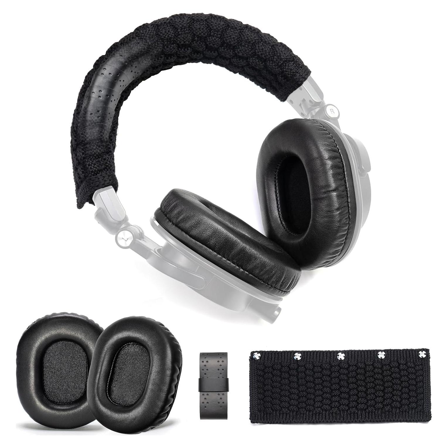 Kit Almohadillas de Oído Cuero Cordero + Funda Cabeza Audio Technica