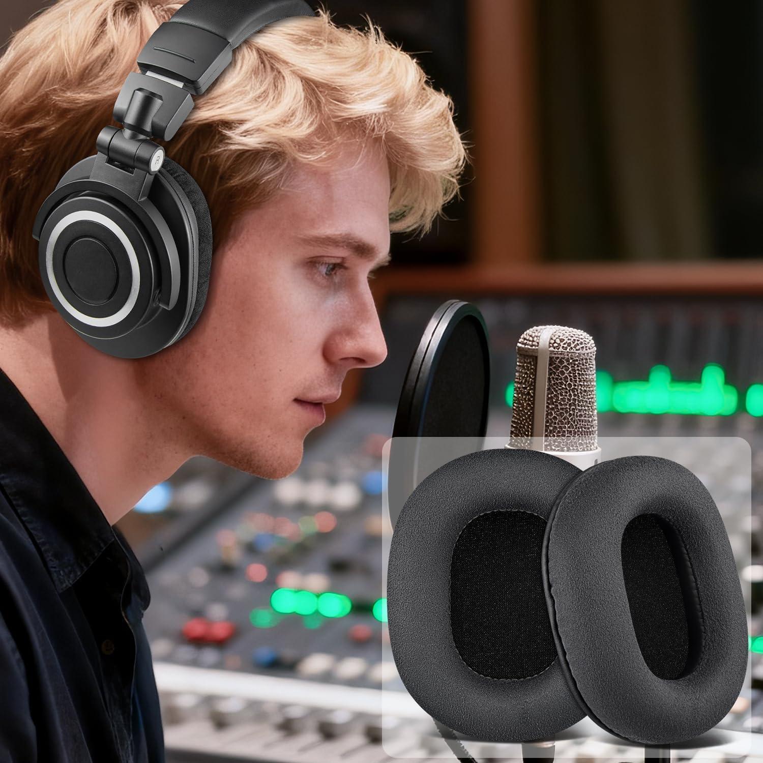 Almohadillas de Reemplazo SOULWIT para Auriculares Audio Technica M50X