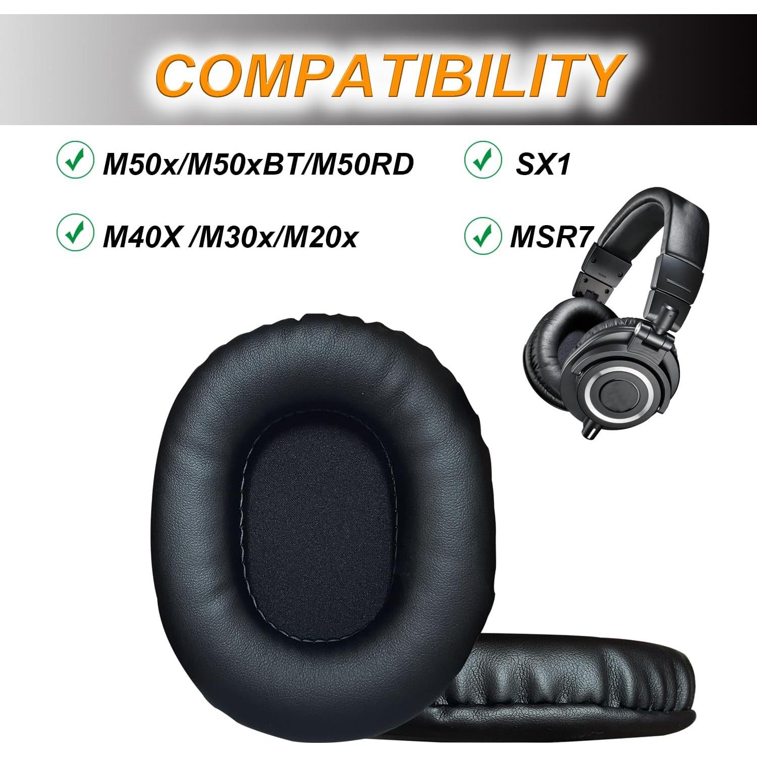 Almohadillas de Reemplazo UOWGA para Auriculares Audio Technica ATH M50X - Negro