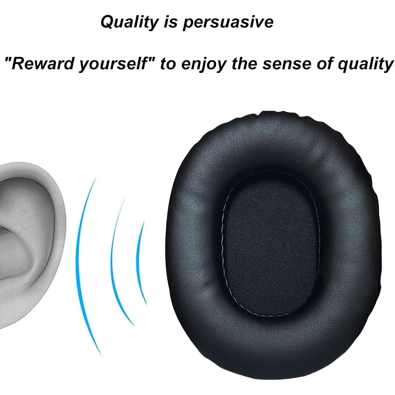 Almohadillas de Reemplazo UOWGA para Auriculares Audio Technica ATH M50X - Negro