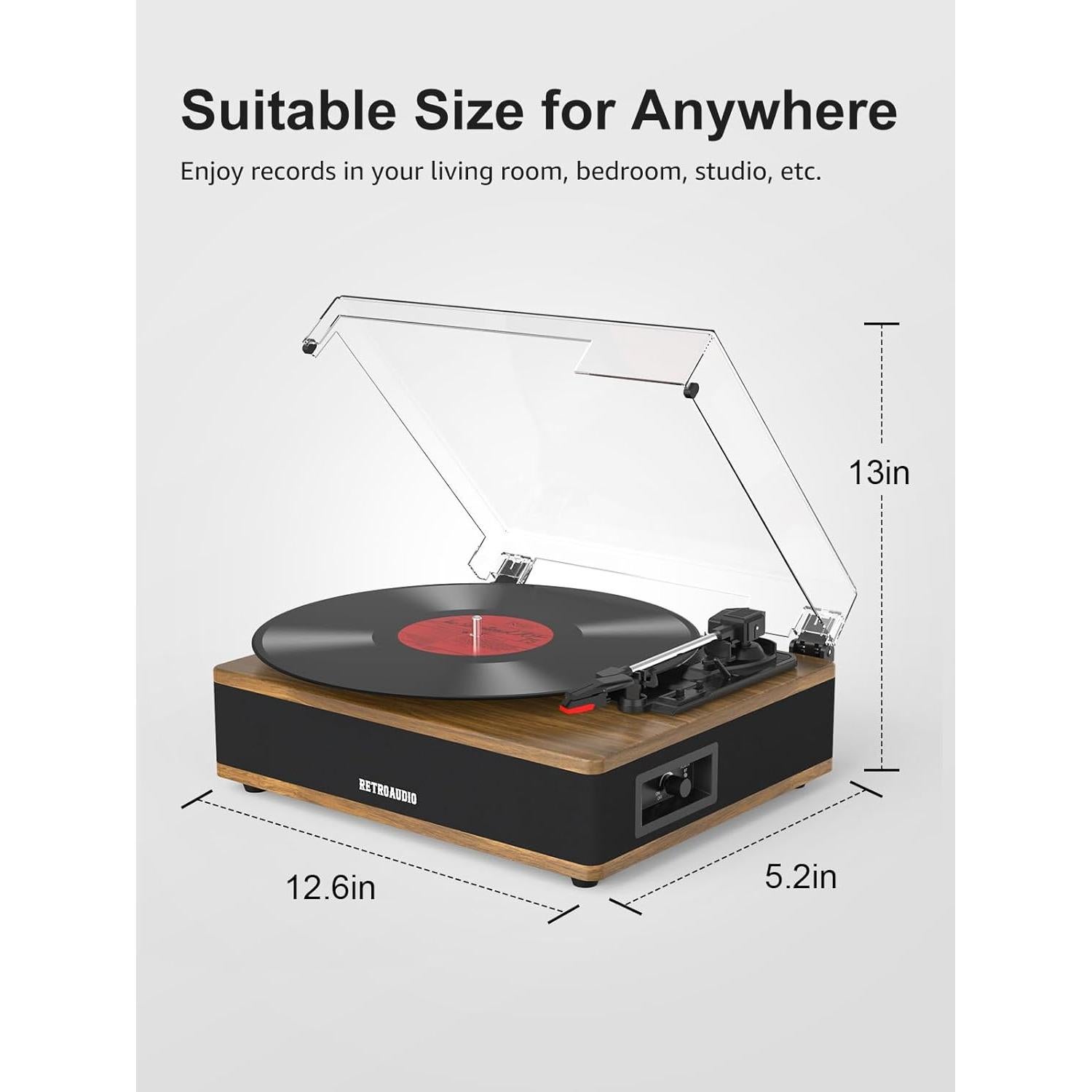 Reproductor de Vinilo Bluetooth RetroAudio UD005 3 Velocidades