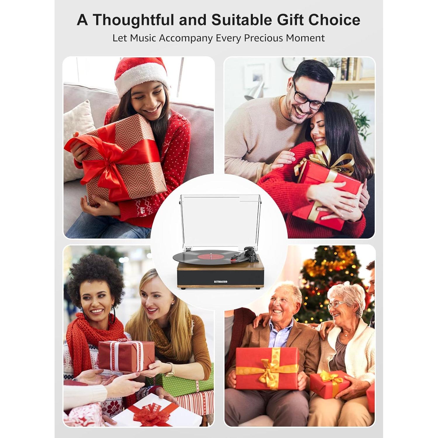 Reproductor de Vinilo Bluetooth RetroAudio UD005 3 Velocidades