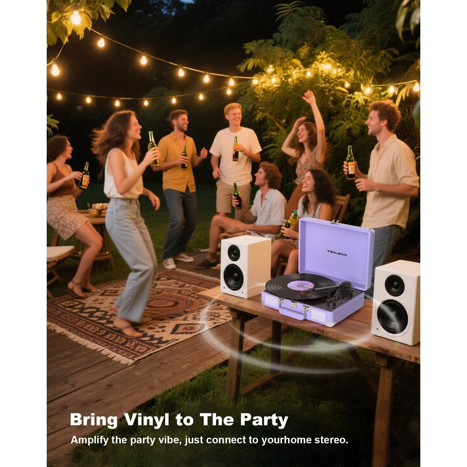 Reproductor de Vinilo Bluetooth TANLANIN TE-2021-PS 3 Velocidades