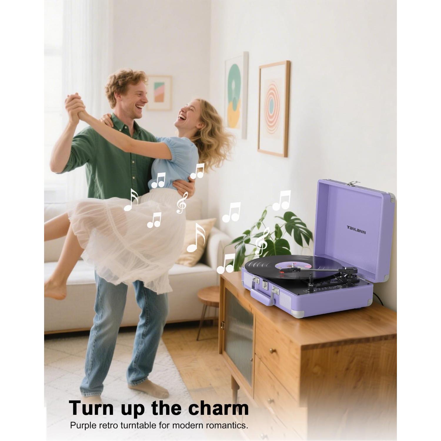 Reproductor de Vinilo Bluetooth TANLANIN TE-2021-PS 3 Velocidades
