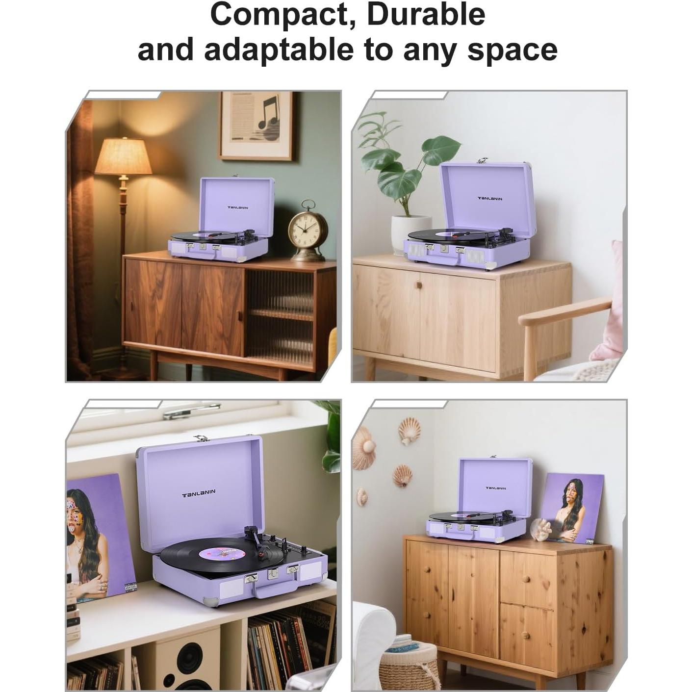 Reproductor de Vinilo Bluetooth TANLANIN TE-2021-PS 3 Velocidades