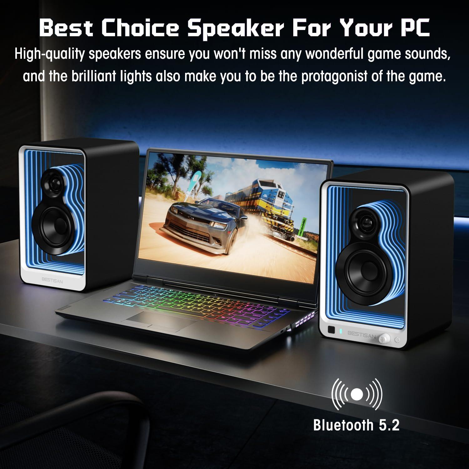 Altavoces de Estantería Activos BESTISAN SR15 50W con Bluetooth 5.2