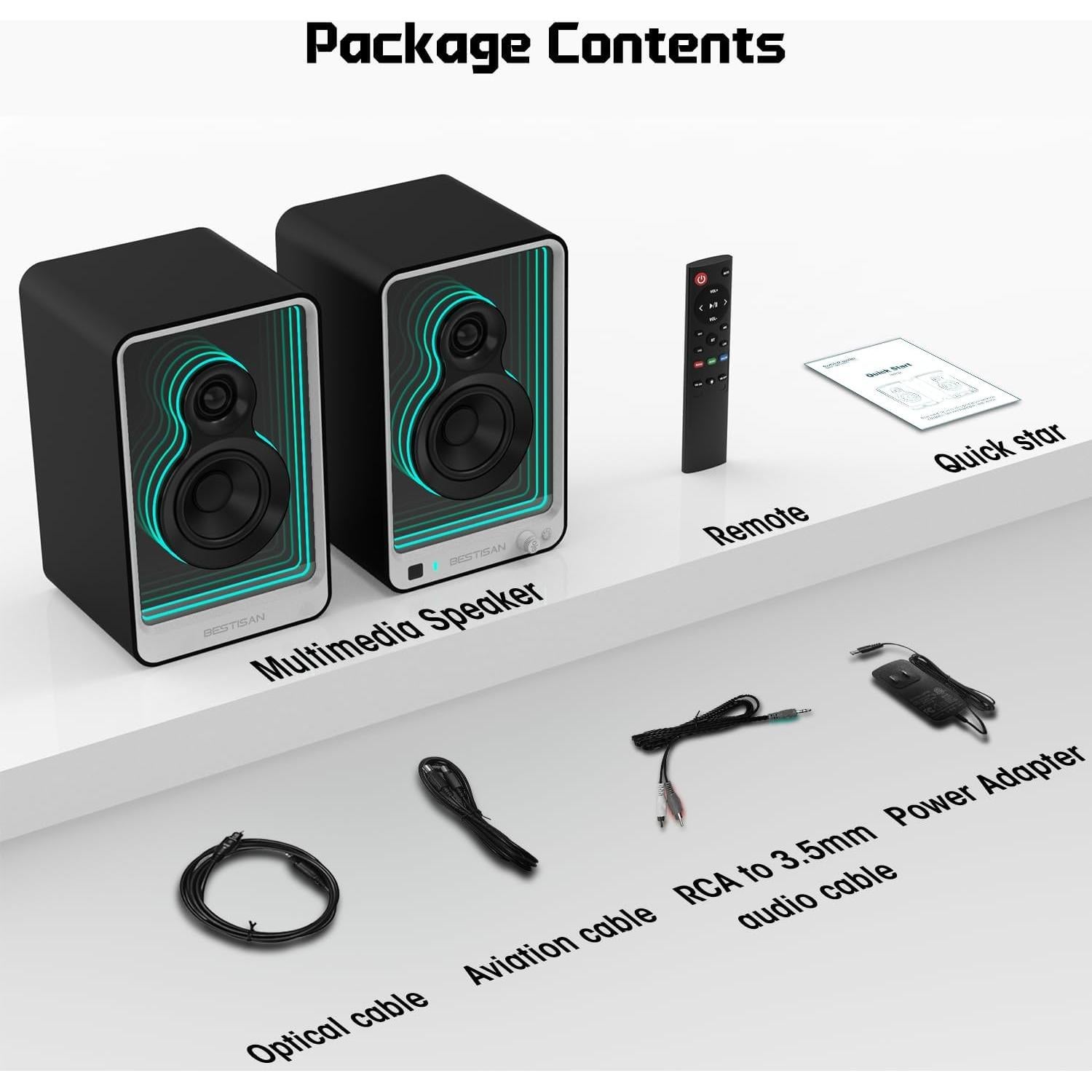 Altavoces de Estantería Activos BESTISAN SR15 50W con Bluetooth 5.2