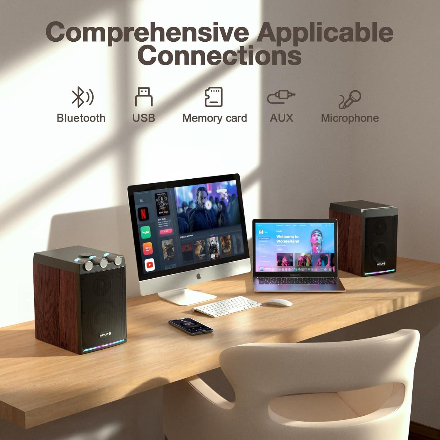 Altavoces de Estantería SWTOIPIG SL-70 100W Bluetooth con Subwoofer