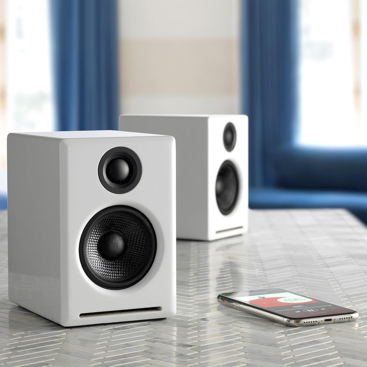 Altavoces Estantería Audioengine A2+ Blancos con Subwoofer S6