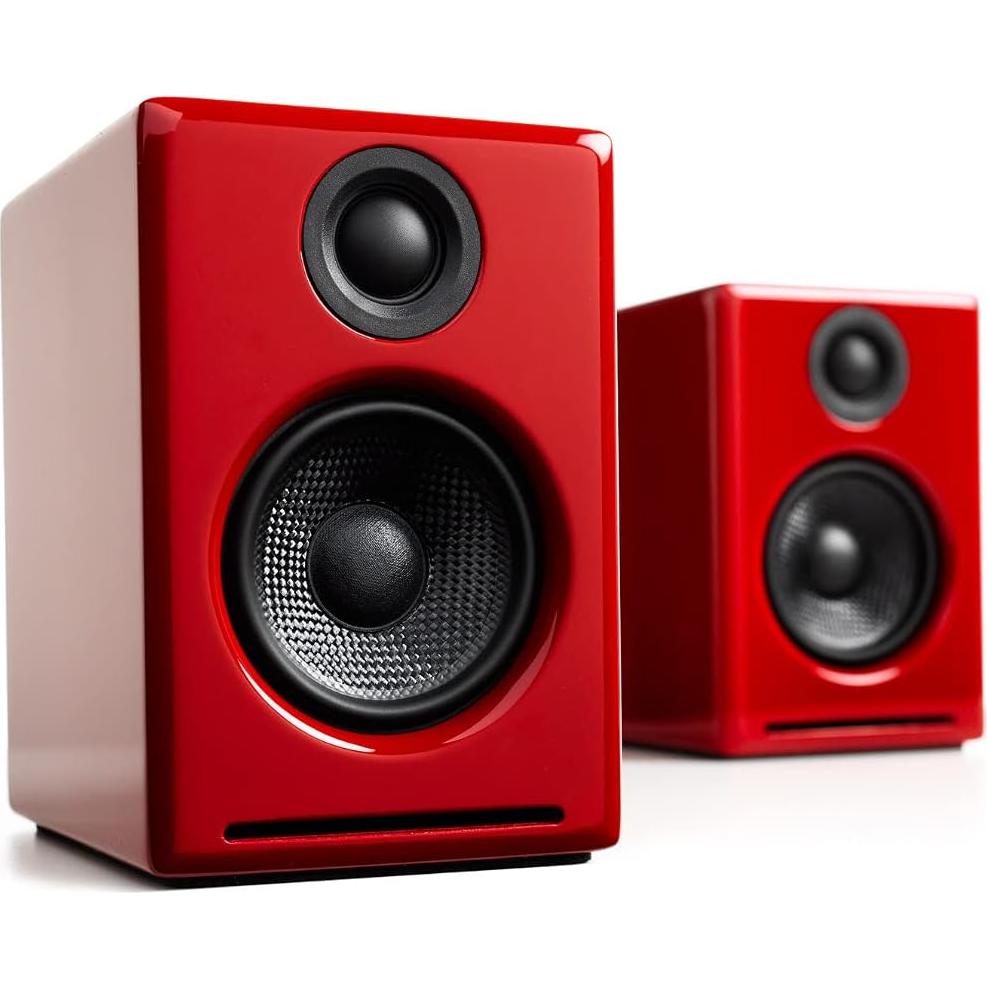 Altavoces Estantería Audioengine A2+ Rojos con Subwoofer S6