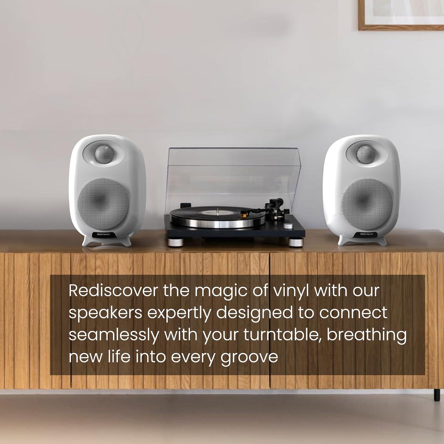 Altavoces de Estantería Bluetooth BESTISAN SR06 4" Blanco