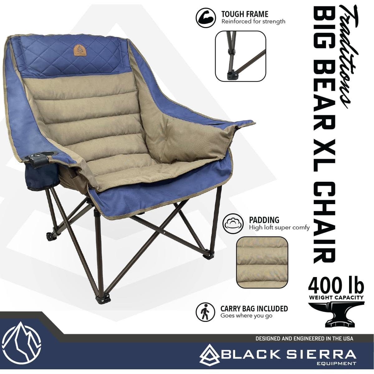 Silla de Camping Plegable Black Sierra Big Bear XL 400 lbs