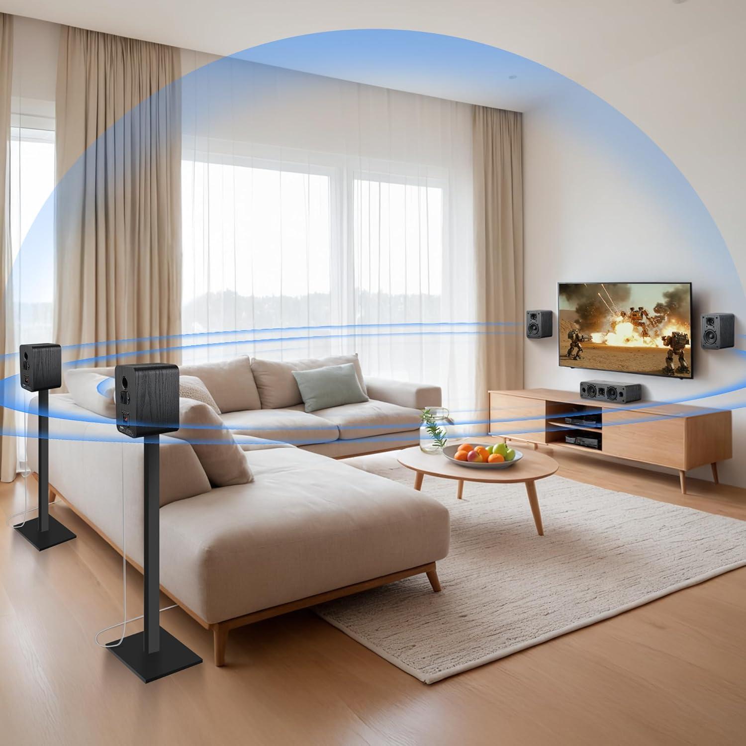 Sistema de Cine en Casa Saiyin 5.0, 100W, 5 Altavoces Pasivos