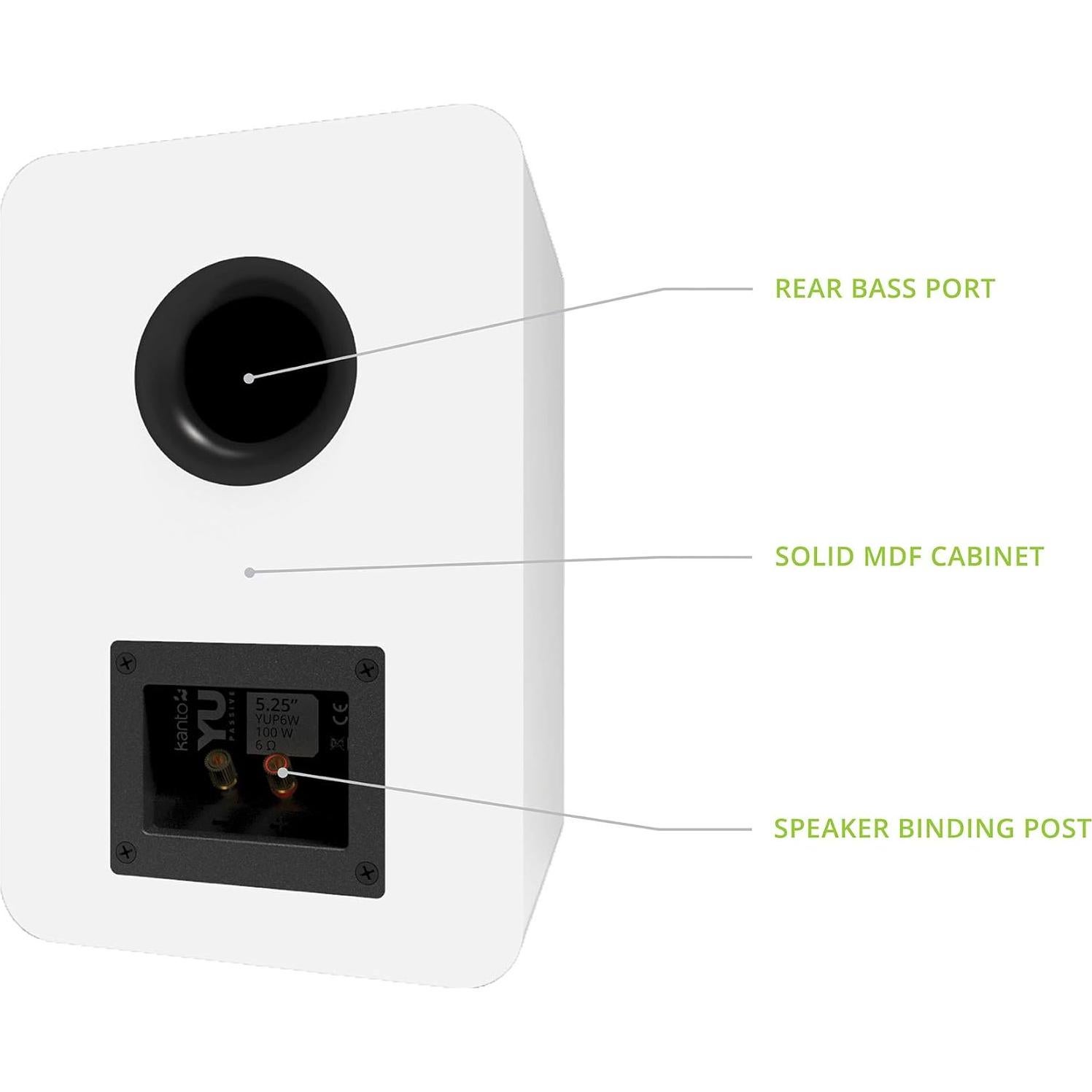 Altavoces Pasivos Kanto YU 5.25" Tweeter Seda 6 Ohmios Blanco