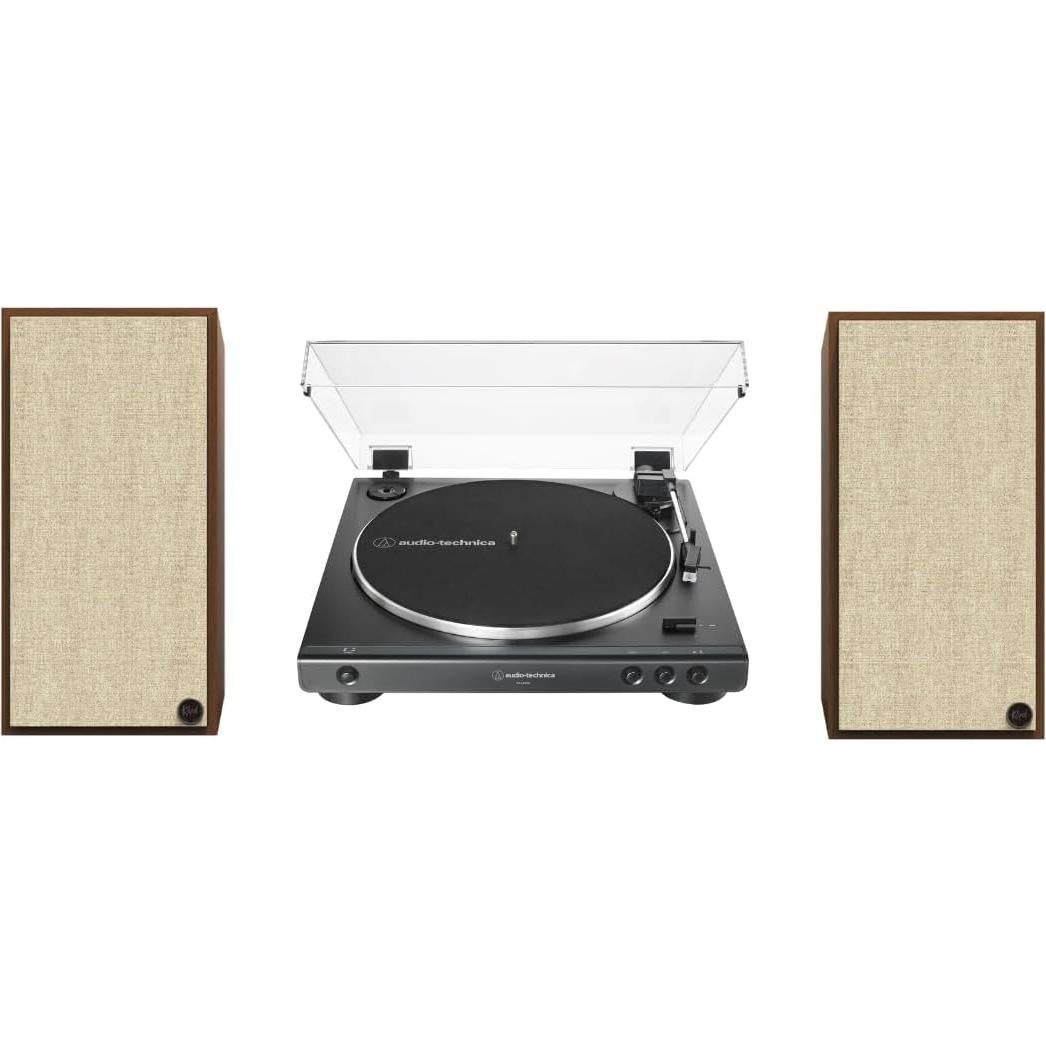 Altavoces Klipsch The Sevens Alimentados 6.5" Nuez + Giradiscos 60X-BK