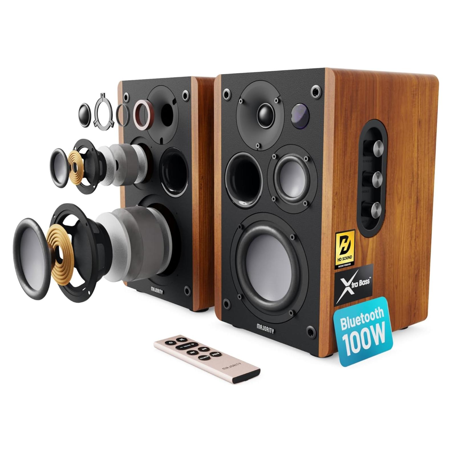 Altavoces de Estantería Majority D100 Activos 100W Bluetooth 5.3