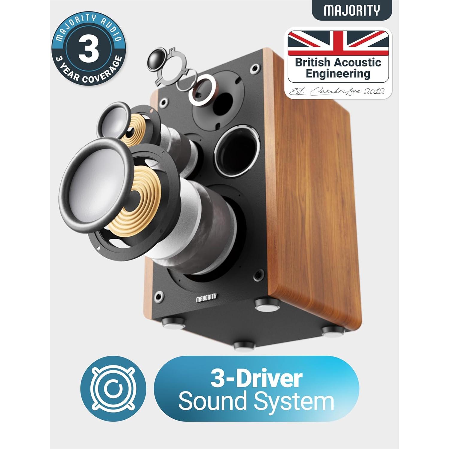 Altavoces de Estantería Majority D100 Activos 100W Bluetooth 5.3