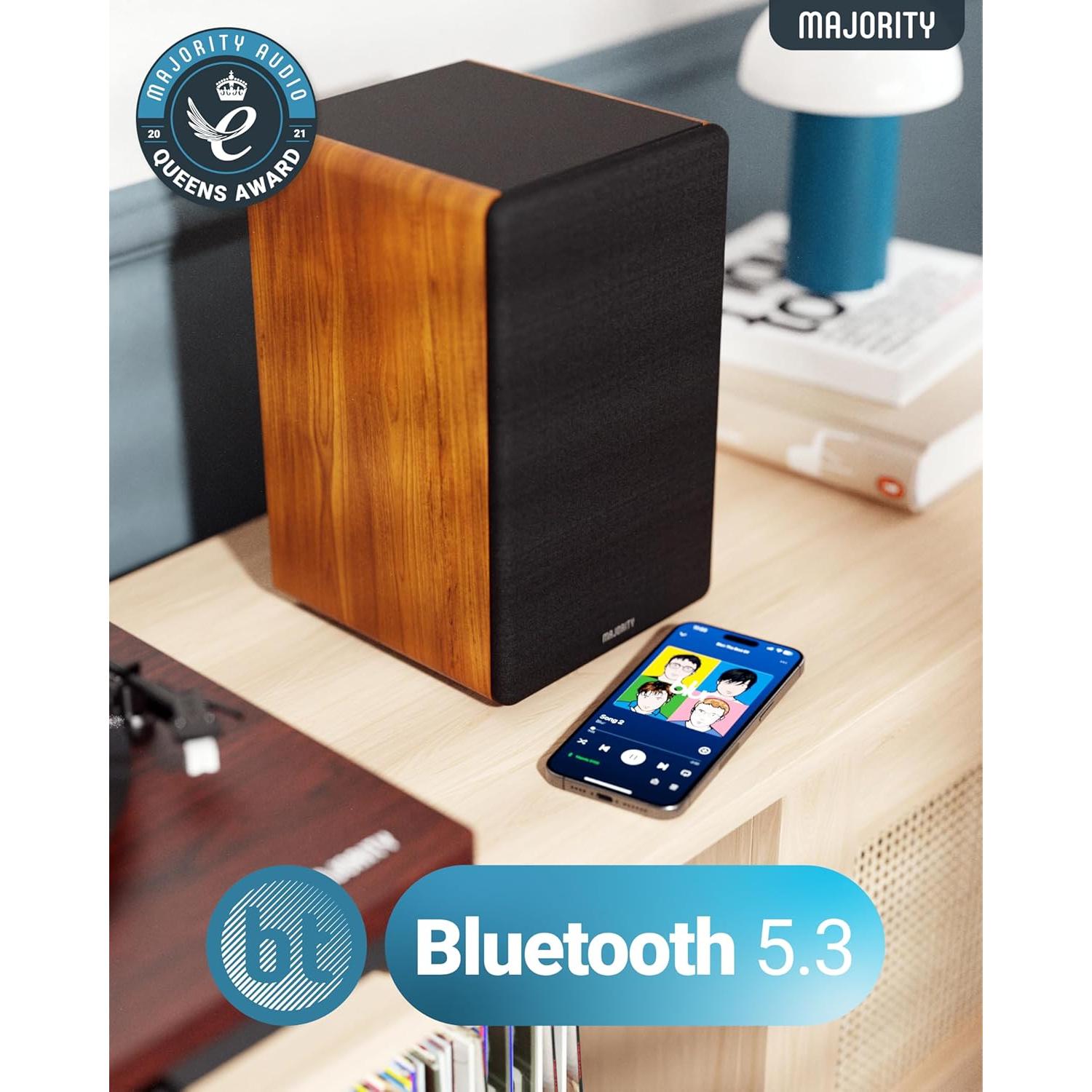 Altavoces de Estantería Majority D100 Activos 100W Bluetooth 5.3